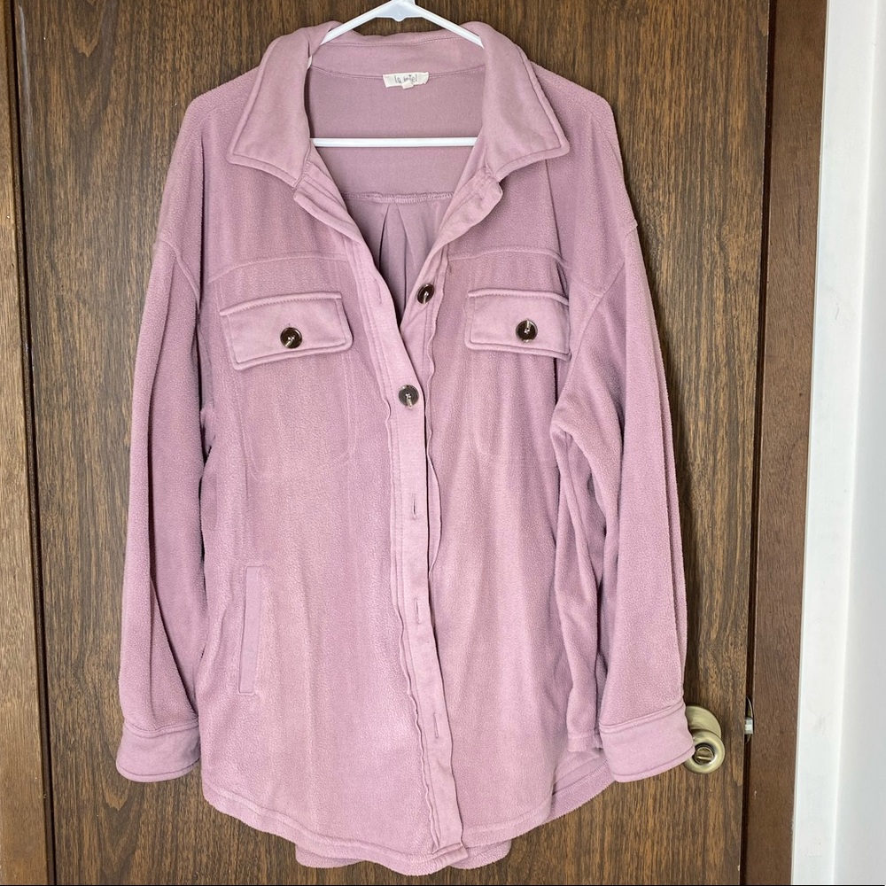 Fleece Shacket, Mauve